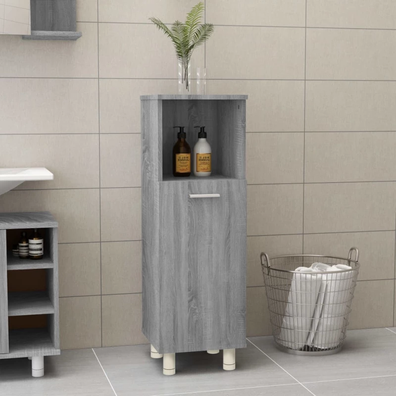 vidaXL Ντουλάπι Μπάνιου Γκρι Sonoma 30x30x95 εκ. Επεξεργασμένο Ξύλο N/A Γκρι