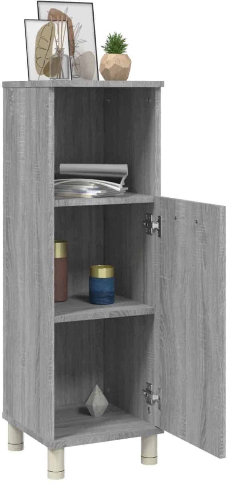 vidaXL Ντουλάπι Μπάνιου Γκρι Sonoma 30x30x95 εκ. Επεξεργασμένο Ξύλο N/A Γκρι