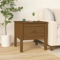 vidaXL Βοηθητικά Τραπέζια Καφέ Μελί50x50x49εκ.Μασίφ Ξύλο Πεύκου 50 x 50 x 49 cm Καφέ