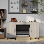vidaXL Γραφείο Γκρι Sonoma 140x50x75 εκ. από Επεξεργασμένο Ξύλο N/A Γκρι