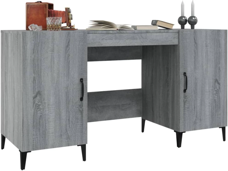 vidaXL Γραφείο Γκρι Sonoma 140x50x75 εκ. από Επεξεργασμένο Ξύλο N/A Γκρι