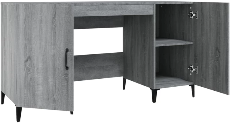 vidaXL Γραφείο Γκρι Sonoma 140x50x75 εκ. από Επεξεργασμένο Ξύλο N/A Γκρι