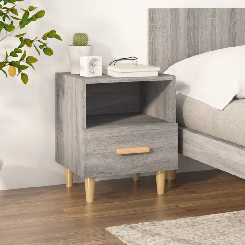 vidaXL Κομοδίνο Γκρι Sonoma 40 x 35 x 47 εκ. N/A Γκρι