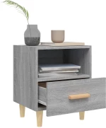 vidaXL Κομοδίνο Γκρι Sonoma 40 x 35 x 47 εκ. N/A Γκρι
