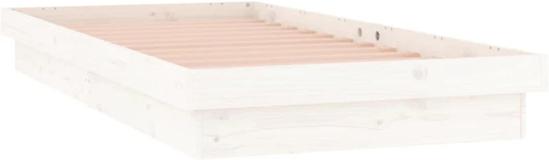 vidaXL Πλαίσιο Κρεβατιού LED Λευκό 75x190 εκ. Ξύλο 2FT6 Small Single 75 x 190 cm Λευκό