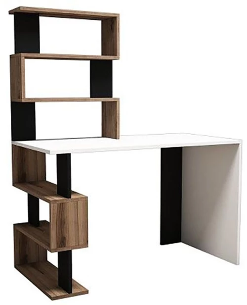 Γραφείο AIGINA Λευκό/Καρυδιά/Μαύρο 120x60x148cm