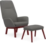 vidaXL Πολυθρόνα Relax Ανοιχτό Γκρι Υφασμάτινη με Υποπόδιο  Γκρι