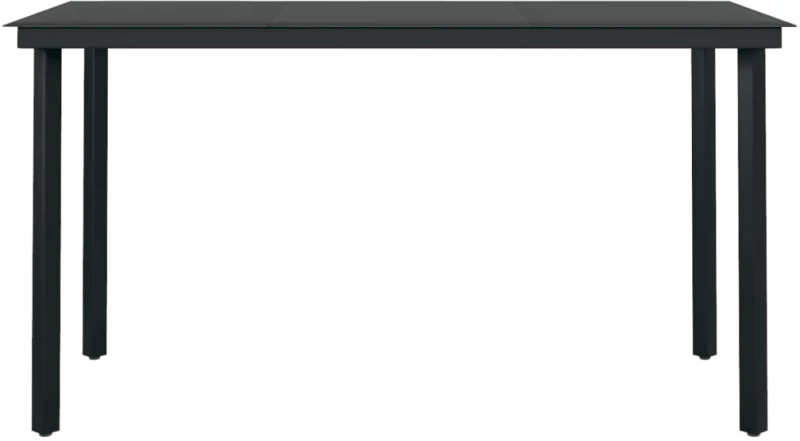 vidaXL Σετ Τραπεζαρίας Κήπου 7 Τεμαχίων Δρυς Μήκος τραπεζιού 140 εκ. Μαύρο