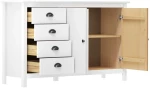 vidaXL Μπουφές Hill Range Λευκός 130x40x80 εκ. από Μασίφ Ξύλο Πεύκου N/A Λευκό