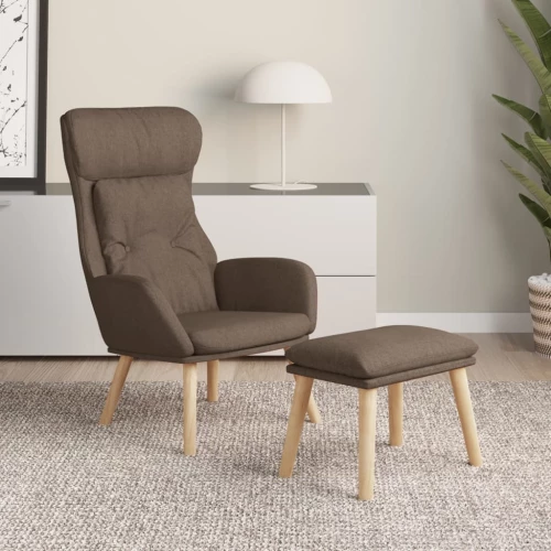 vidaXL Πολυθρόνα Relax Taupe Υφασμάτινη με Υποπόδιο  μπεζ-γκρι