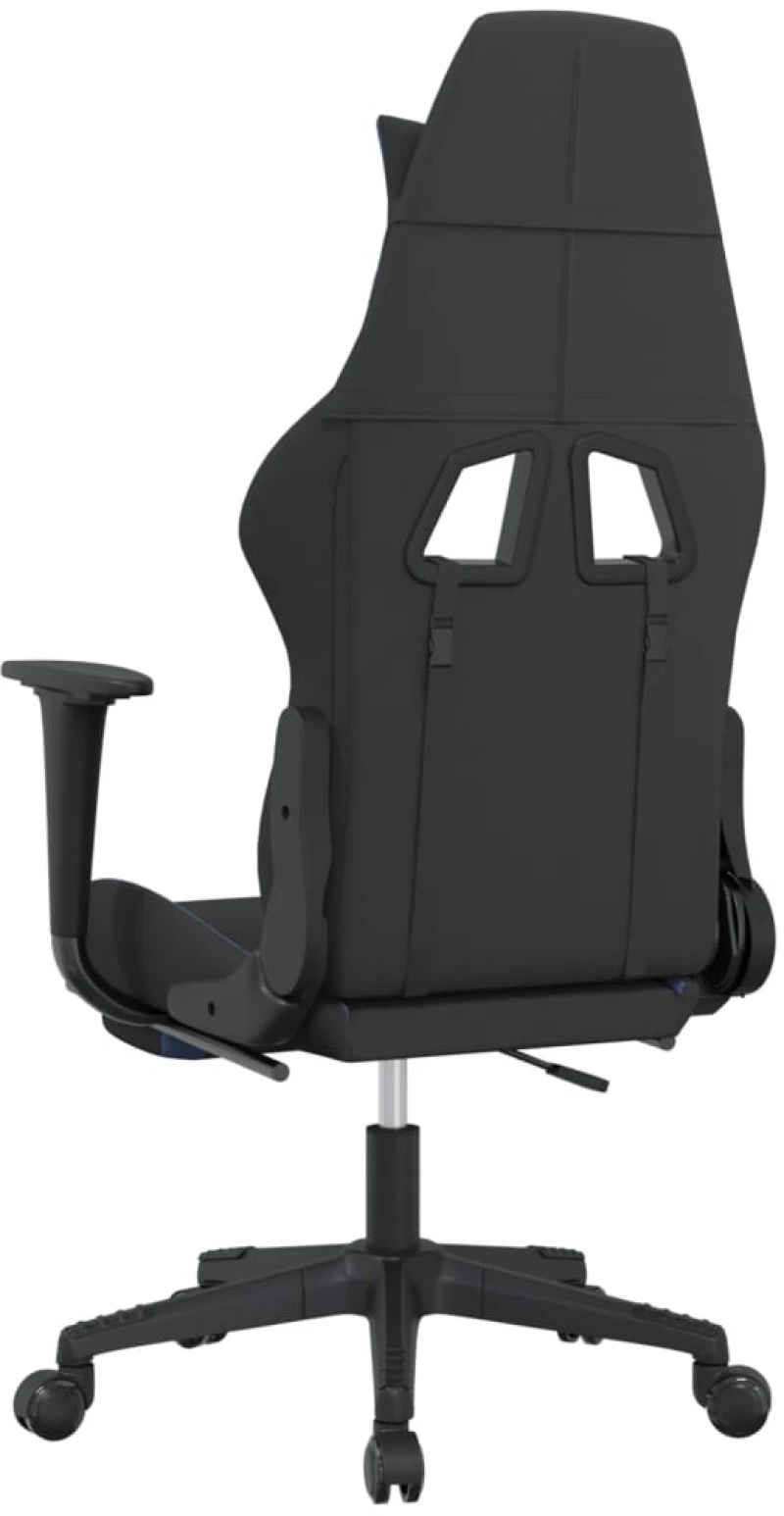vidaXL Καρέκλα Gaming Μαύρη/Μπλε Ύφασμα με Υποπόδιο  Μαύρο