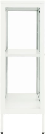 vidaXL Μπουφές Λευκός 75 x 35 x 105 εκ. από Ατσάλι και Γυαλί N/A Λευκό