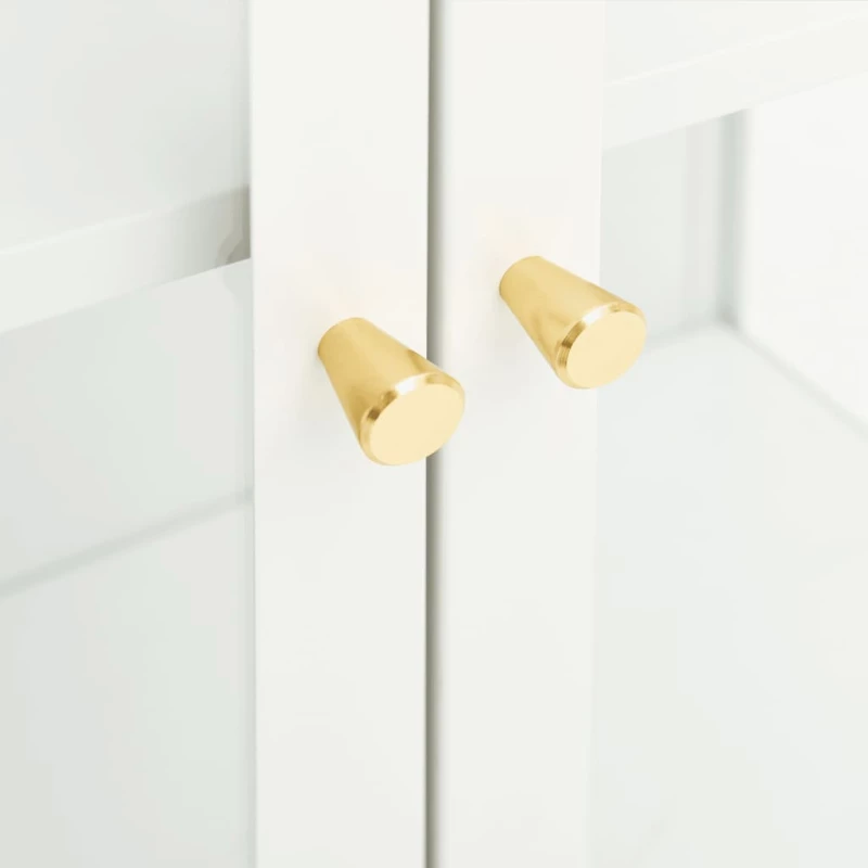 vidaXL Μπουφές Λευκός 75 x 35 x 105 εκ. από Ατσάλι και Γυαλί N/A Λευκό