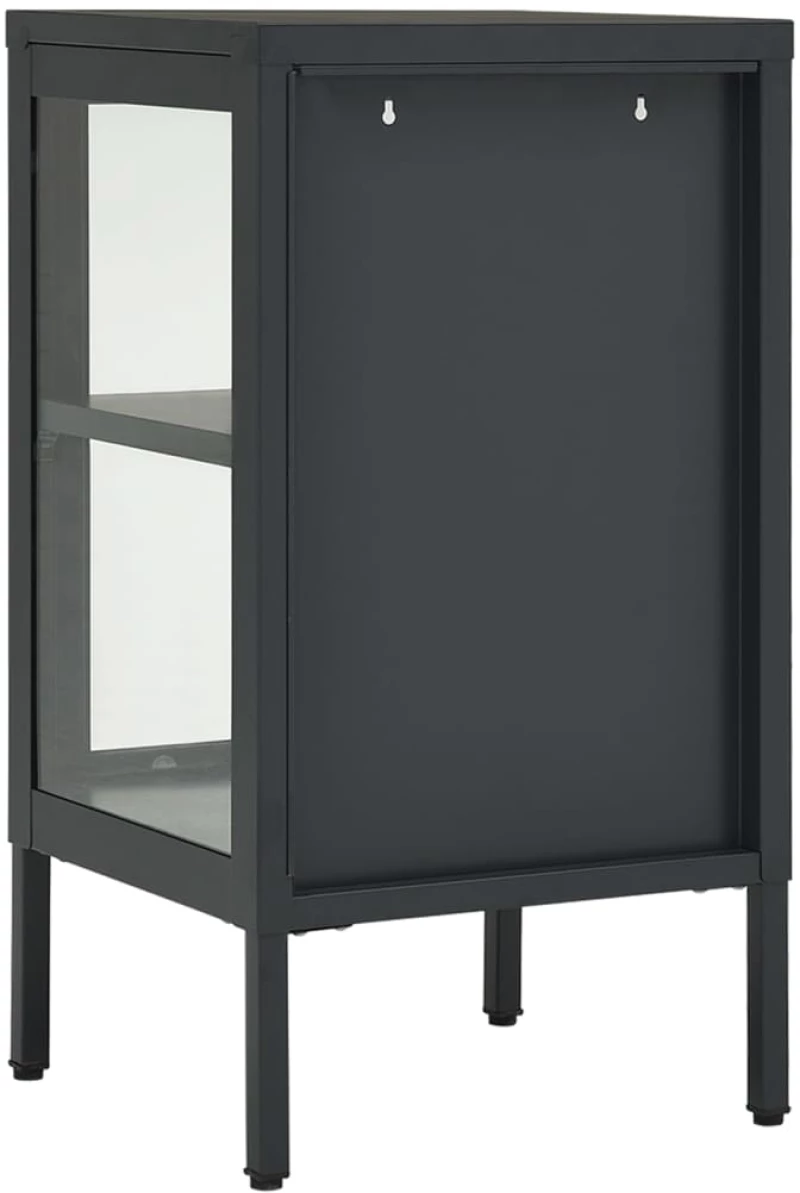 vidaXL Μπουφές Ανθρακί 38 x 35 x 70 εκ. από Ατσάλι και Γυαλί N/A Ανθρακί