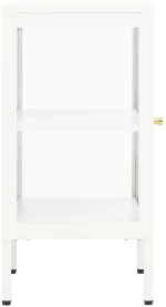 vidaXL Μπουφές 38 x 35 x 70 εκ. Μέταλλο και Γυαλί N/A Λευκό