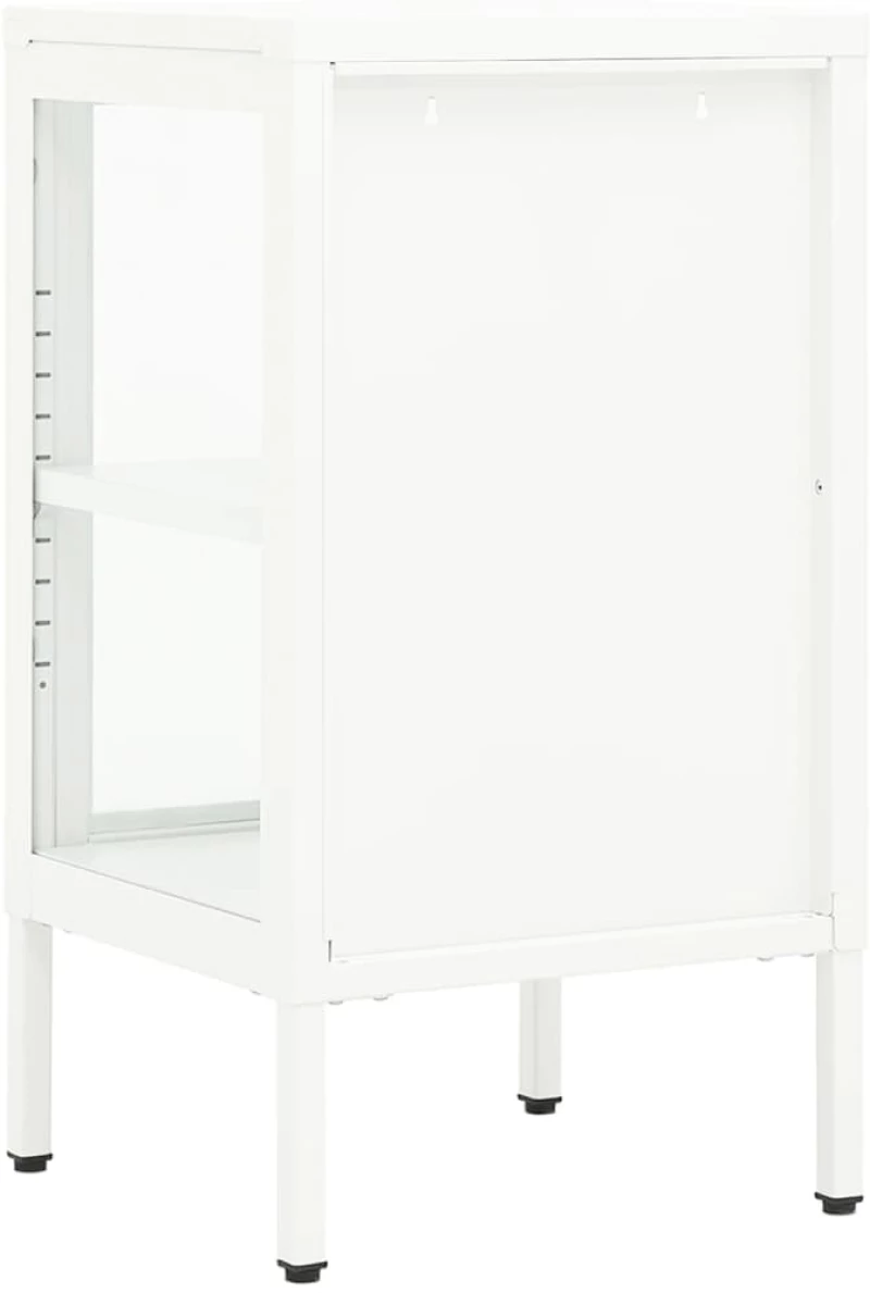 vidaXL Μπουφές 38 x 35 x 70 εκ. Μέταλλο και Γυαλί N/A Λευκό