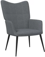 vidaXL Πολυθρόνα Relax Σκούρο Γκρι Υφασμάτινη με Σκαμπό  Γκρι
