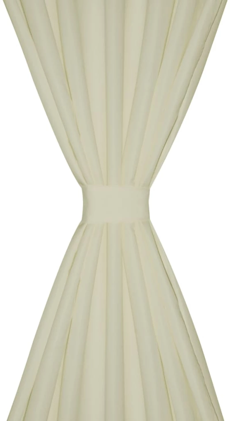 Κουρτίνες με Θηλιές 2 τεμ. Κρεμ 140 x 245 εκ. από Microsatin 245 cm Κρεμ
