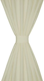 Κουρτίνες με Θηλιές 2 τεμ. Κρεμ 140 x 245 εκ. από Microsatin 245 cm Κρεμ