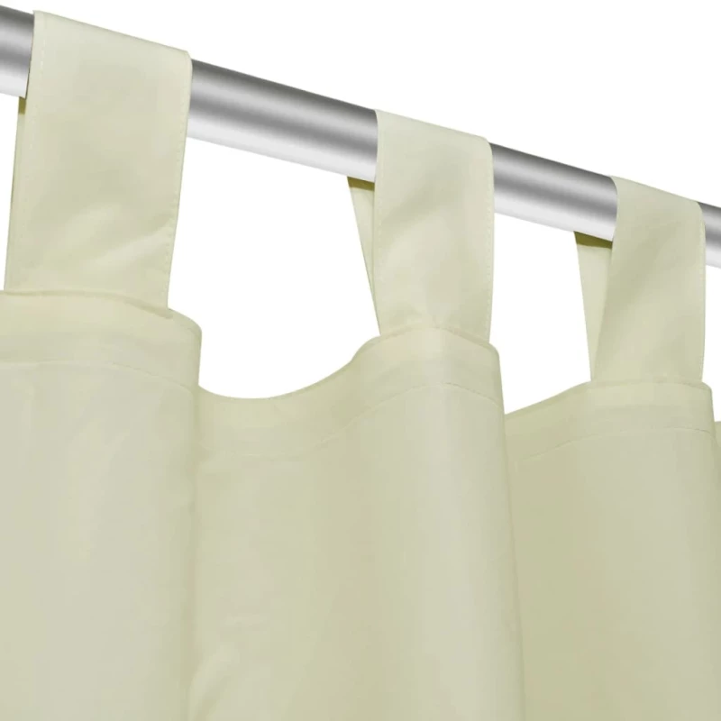 Κουρτίνες με Θηλιές 2 τεμ. Κρεμ 140 x 245 εκ. από Microsatin 245 cm Κρεμ