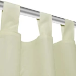 Κουρτίνες με Θηλιές 2 τεμ. Κρεμ 140 x 245 εκ. από Microsatin 245 cm Κρεμ