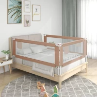 vidaXL Μπάρα Κρεβατιού Προστατευτική Taupe 190 x 25 εκ. Υφασμάτινη 190 x 25 cm μπεζ-γκρι