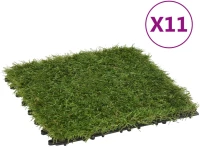 vidaXL Χλοοτάπητας Συνθετικός Πλακάκι 11 τεμ. Πράσινος 30 x 30 εκ. N/A Πράσινο