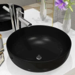 vidaXL Νιπτήρας Στρογγυλός Μαύρος 41,5 x 13,5 εκ. Κεραμικός  Μαύρο