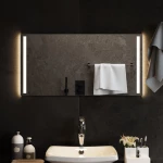 vidaXL Καθρέφτης Μπάνιου με LED 80x40 εκ. 80 x 40 cm Διαφανές