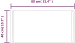 vidaXL Καθρέφτης Μπάνιου με LED 80x40 εκ. 80 x 40 cm Διαφανές