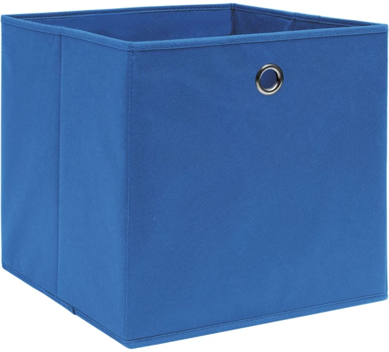 vidaXL Κουτιά Αποθήκευσης 10 τεμ. Μπλε 32 x 32 x 32 εκ. από Ύφασμα N/A Μπλε