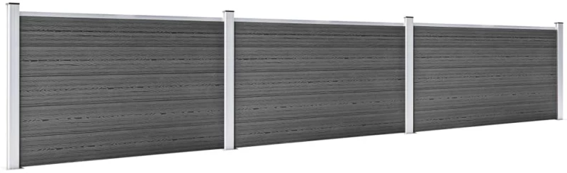 vidaXL Σετ Πάνελ Περίφραξης Μαύρο 526 x 105 εκ. από WPC N/A Μαύρο