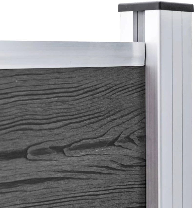 vidaXL Σετ Πάνελ Περίφραξης Μαύρο 526 x 105 εκ. από WPC N/A Μαύρο