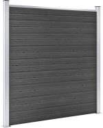 vidaXL Σετ Πάνελ Περίφραξης Μαύρο 965 x (105-186) εκ. από WPC N/A Μαύρο