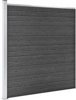 vidaXL Σετ Πάνελ Περίφραξης Μαύρο 965 x (105-186) εκ. από WPC N/A Μαύρο