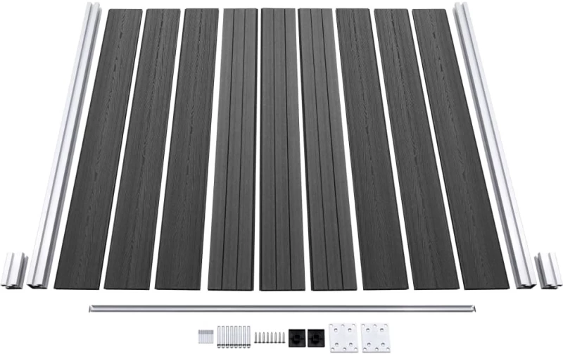 vidaXL Σετ Πάνελ Περίφραξης Μαύρο 965 x (105-186) εκ. από WPC N/A Μαύρο