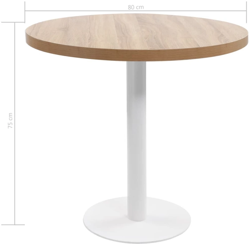 vidaXL Τραπέζι Bistro Ανοιχτό Καφέ 80 εκ. από MDF 80 x 75 cm Καφέ