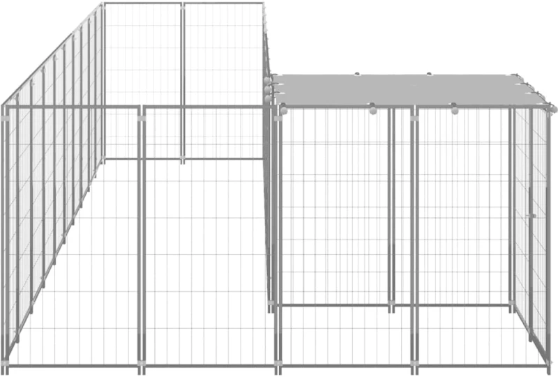 vidaXL Σπιτάκι Σκύλου Ασημί 7,26 μ² Ατσάλινο 7.26 m² Ασήμι