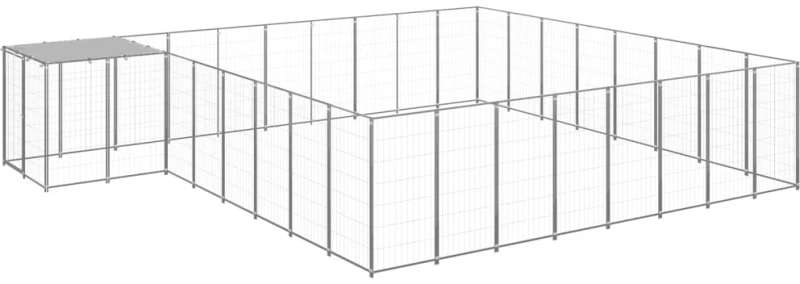 vidaXL Σπιτάκι Σκύλου Ασημί 20,57 μ² Ατσάλινο 20.57 m² Ασήμι
