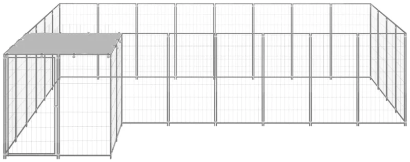 vidaXL Σπιτάκι Σκύλου Ασημί 10,89 μ² Ατσάλινο 10.89 m² Ασήμι