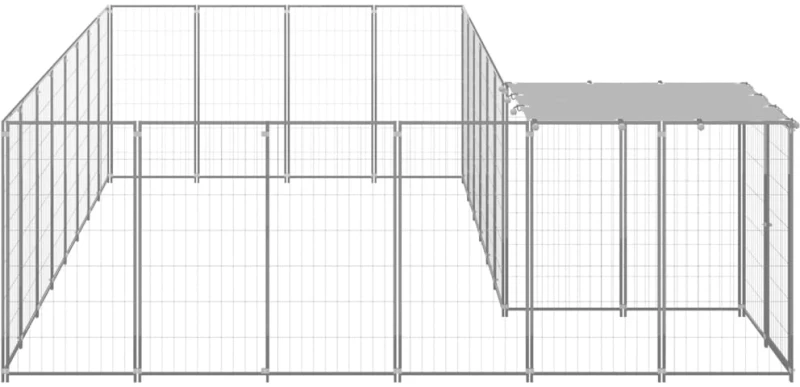 vidaXL Σπιτάκι Σκύλου Ασημί 10,89 μ² Ατσάλινο 10.89 m² Ασήμι