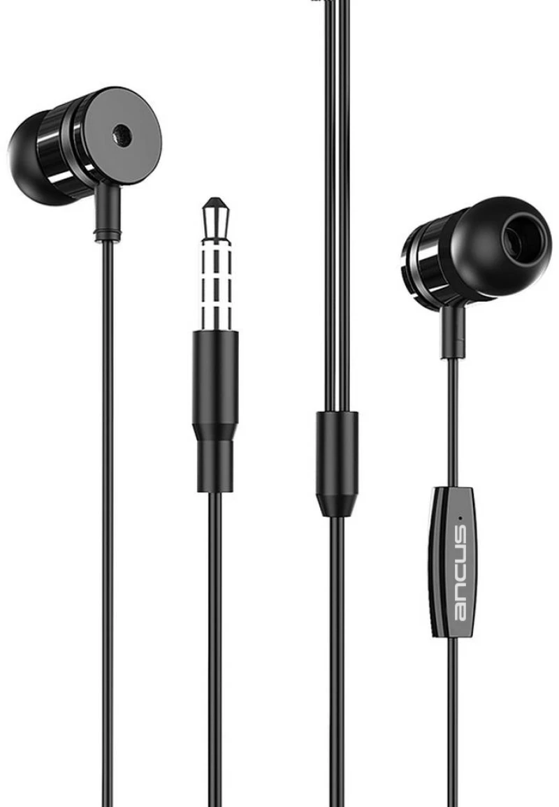 Hands Free Ancus Harmony MD44 in-Earbud Stereo 3.5 mm Μαύρο με Μικρόφωνο και Πλήκτρο Λειτουργίας 1,2μ