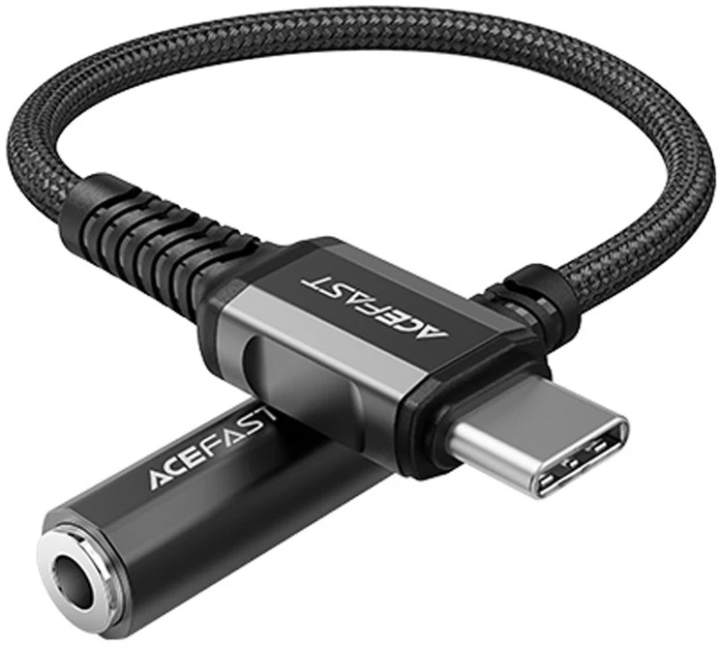 Καλώδιο σύνδεσης Acefast C1-07 USB-C σε 3.5mm Θηλυκό Braided 18εκ. Μαύρο