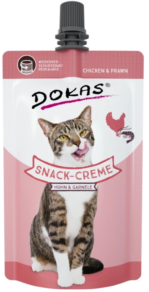 Λιχουδιές Γάτας Dokas Snack Cream Chicken and Prawns 90gr