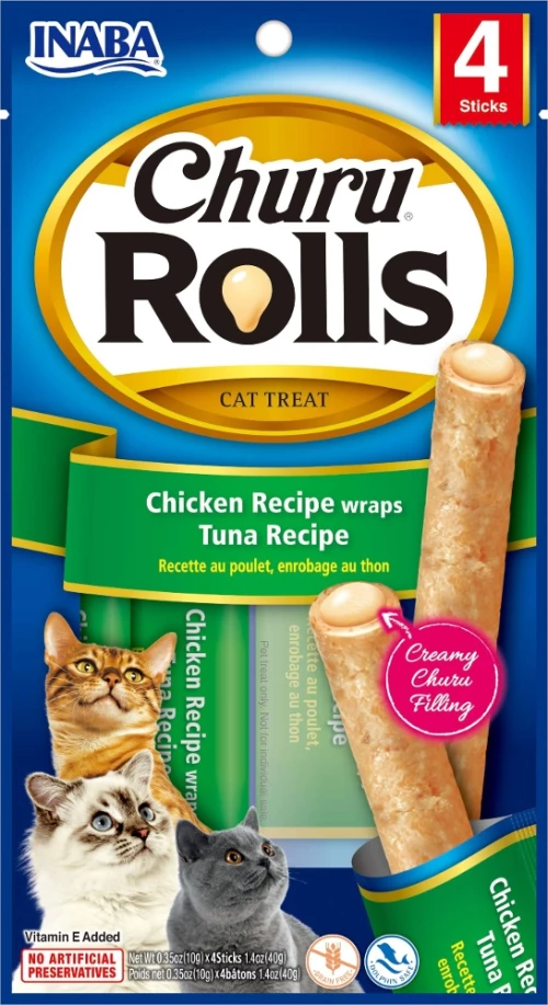 Λιχουδιά Churu Cat Rolls Chicken Tuna 4x10gr
