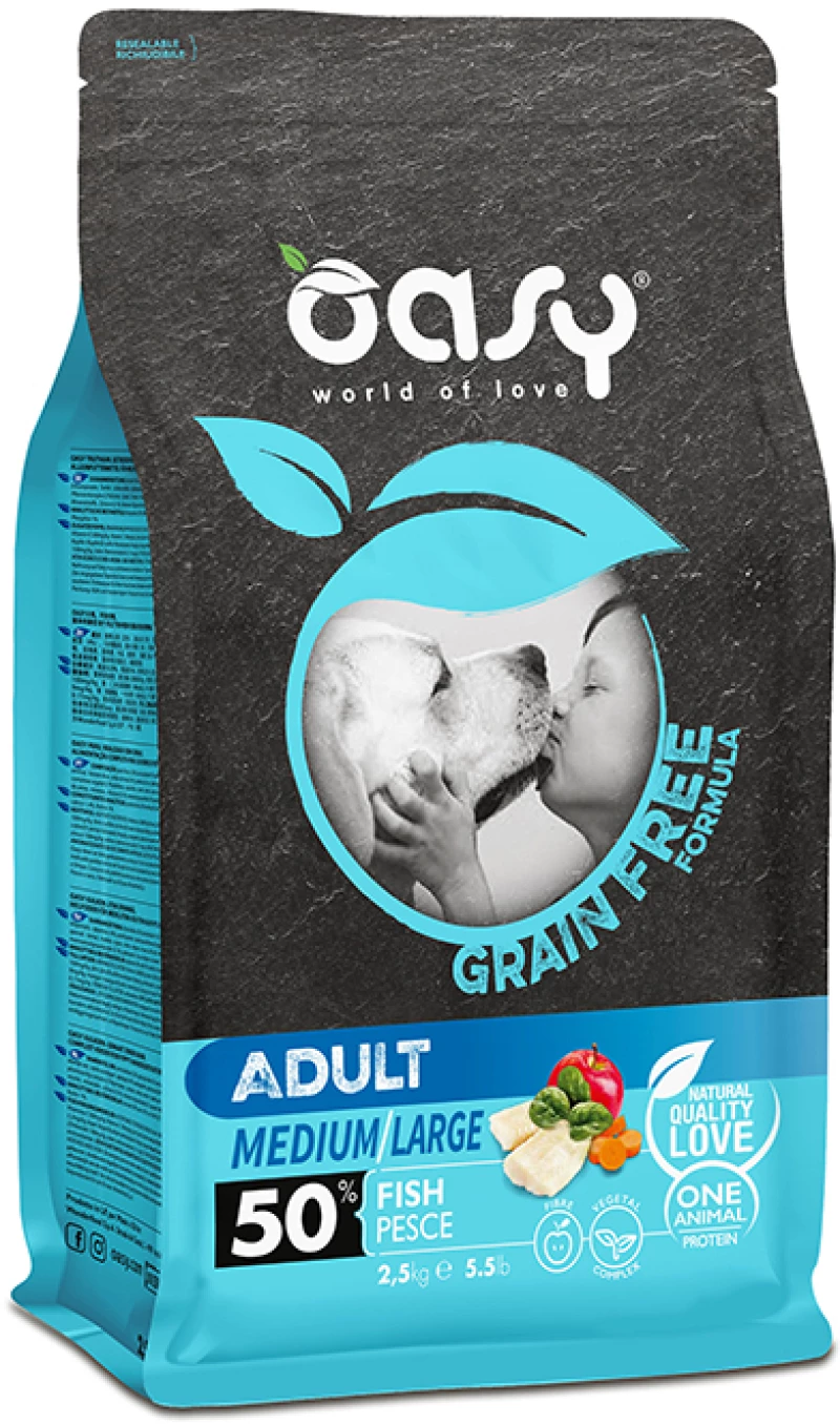 Oasy Dry Dog Grain Free Adult Medium - Large Fish 2,5kg
