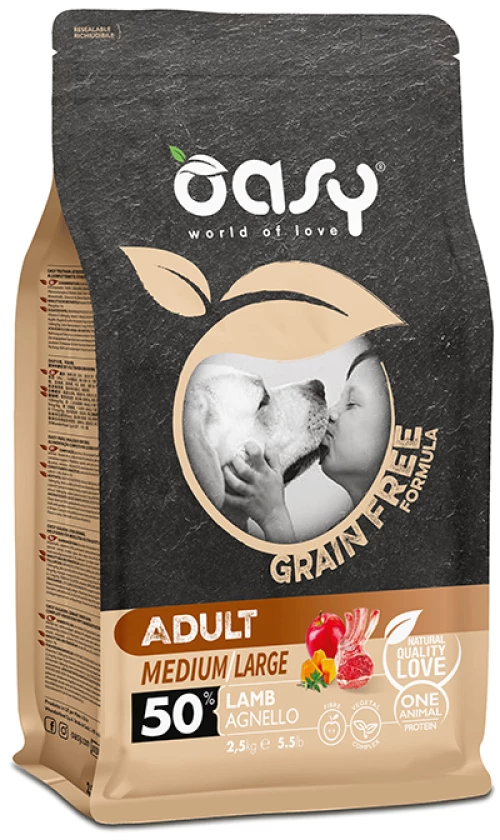 Oasy Dry Dog Grain Free Adult Medium - Large Lamb 12kg