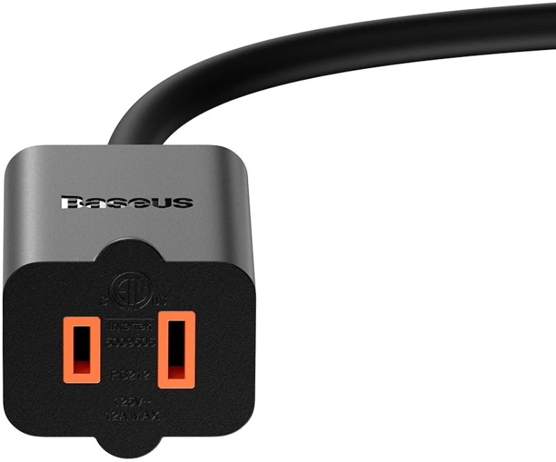 Baseus PowerCombo cable  extension cord with mini power strip 1m black EU and UK power adapter PSMN000301