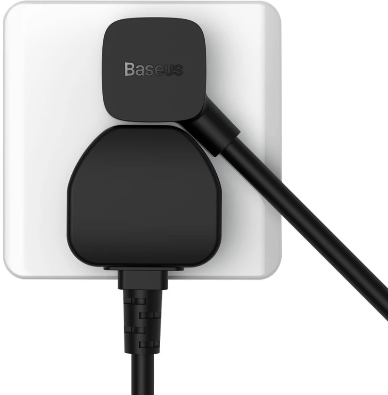 Baseus PowerCombo cable  extension cord with mini power strip 1m black EU and UK power adapter PSMN000301