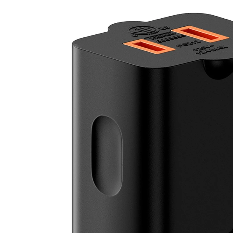 Baseus PowerCombo cable  extension cord with mini power strip 1m black EU and UK power adapter PSMN000301